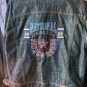 Denim Jacket with Embroidered Logo